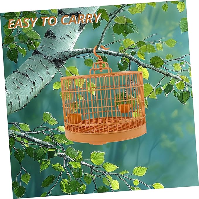 Mikikit Hanging Bird Cage for Parrots Spacious Birdcage Door Bird House for Budgerigars Conures Cockatiels