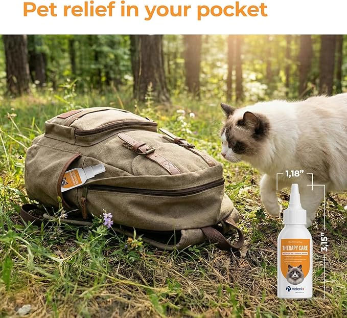 Feline Facial Therapy Solution Healing Aid & Skin Repair for Cat Acne, Eye & Ear Irritations, Chin Sores, Redness & Allergies | Gentle Non-Toxic HOCl Drops | 3.38 fl oz