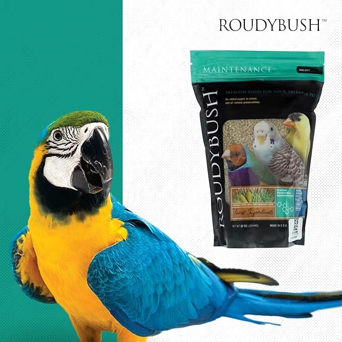 RoudyBush Daily Maintenance Food for Birds - Scientifically Formulated Bird Feed - Bird Food Pellets w/Corn, Wheat, Soy & More - Nutritious & Healthy Feed for Birds (Nibles, 22oz)