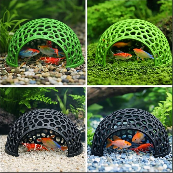4Pcs Shrimp Hides for Aquarium, Creating Natural Habitat Environments for Breeding Shrimp Colonies and Reducing Aquatic Pet Stress, Ideal for Tropical Fish and Shrimp Keepers
