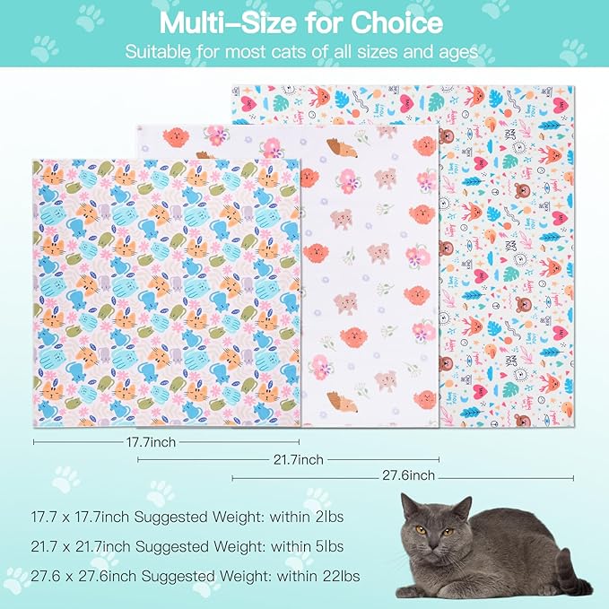 17.7" Cat Grooming Wrap, Cats Wrap for Cutting Nails, Self-Adherent Fabric Wrap for Cats, Anti-Scratch, Anti-Escape, Multifunctional Swaddle Wrap Pet Tool (Swan, Medium)