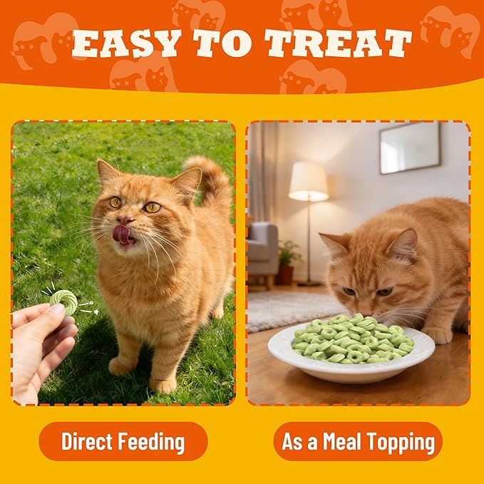 8 oz Cat Grass Treats Hairball Control Catnip Flavor Healthy Cat Snacks Training Biscuits Cat Treats