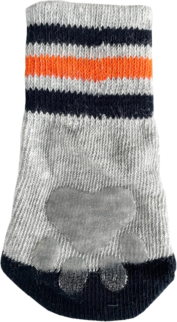 NFL Chicago Bears Anti Slip Dog Socks with Elastic Ribbed Top, Size Medium/Large. Indoor/Outdoor Socks, Best Dog Paw Protector, 2 Pairs, Cool Puppy Supplies with NFL Logo of Bears Football Team