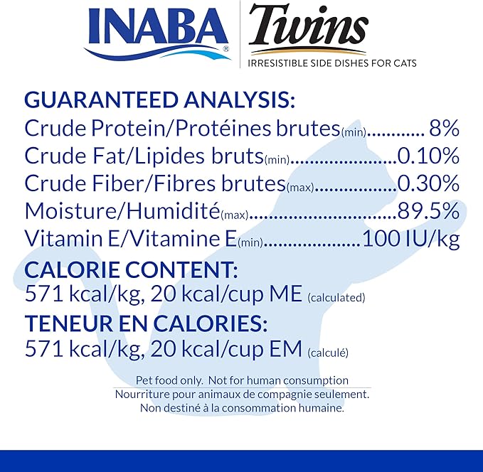 INABA Twins for Cats, Grain-Free Shredded Chicken & Broth Gelée Side Dish/Complement/Topper Cups, 29.52 Ounces Total, Tuna & Chicken with Scallop Recipe, 1.23 Ounces (Pack of 24)