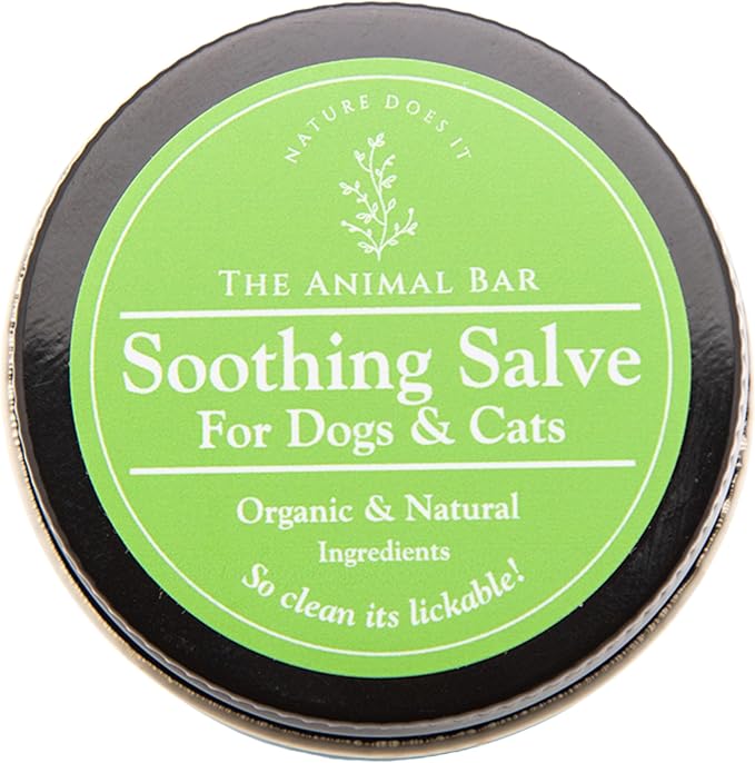 Organic Soothing Salve for Dogs & Cats – Lick-Safe First Aid Wound Care & Skin Healing with Beeswax & Calendula | Cracked Paws, Noses, Hot Spots, Itchy Skin & Minor Wounds | 2oz