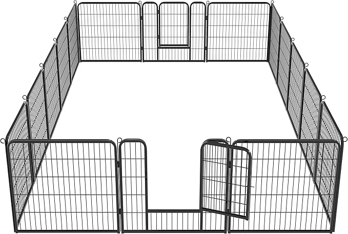 Topeakmart Dog Playpen Outdoor Puppy Exercise Pen Indoor Portable Pet Fence for Yard/RV Camping, 32 Inch 16 Panels