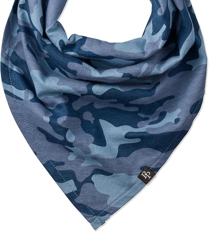 Pet Passion Bandit - THE PET Bandana 100% Organic Cotton Pet Bandanas Clothes for Small, Medium, Large Dogs, 3-Pack Navy Camo, Medium/X-Large