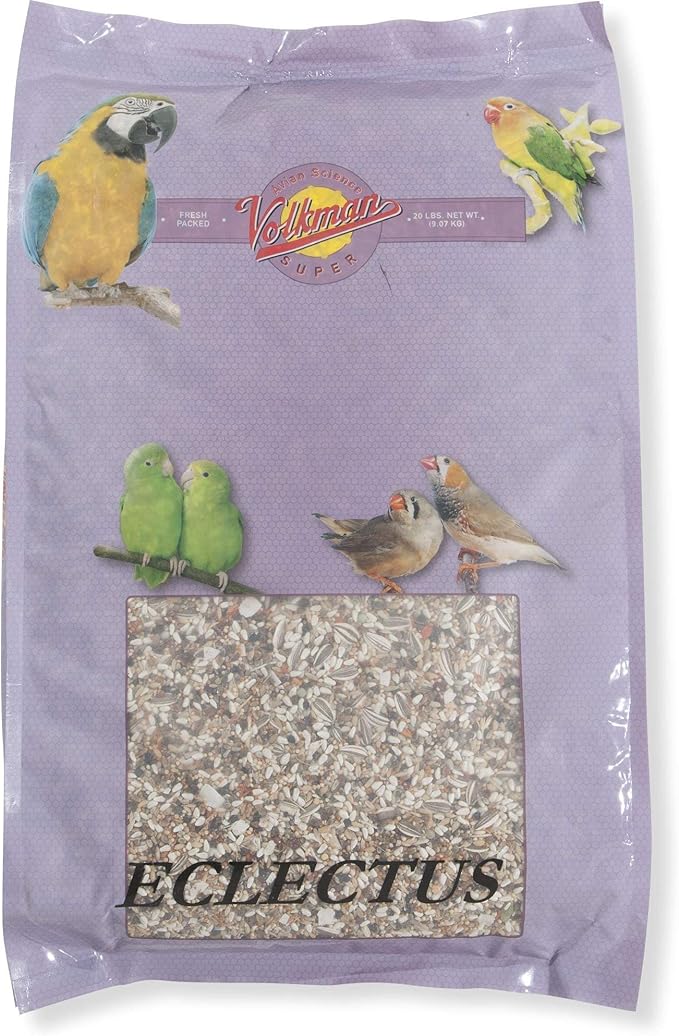 Volkman Avian Science Super Eclectus Parrot Diet Bird Food, 20 lbs.