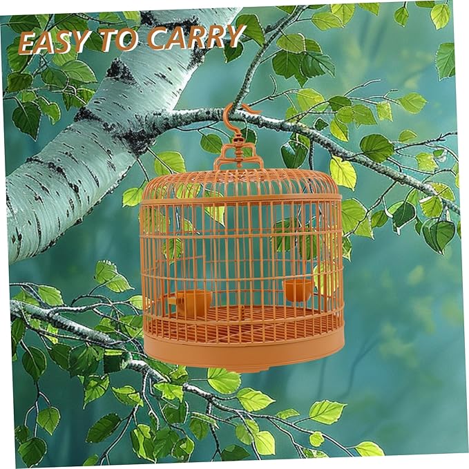 Mikikit Hanging Bird Cage Lightweight Birdcage for Versatile Use for Hamsters Parrots and Other Birds Decorative and Practical