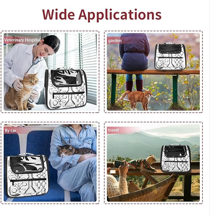 Chemistry Science Doodle (2) Pet Carrier Airline Approved Soft Sided Portable Cozy Travel Pet Bag, Car Seat Safe Carrier for Cats and Dogs