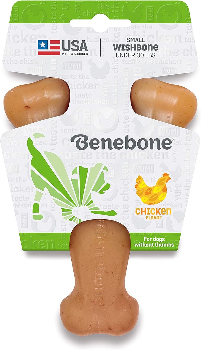 Benebone Fishbone and Wishbone Durable Dog Chews | Real Fish and Chicken Flavor | for Aggressive Chewers