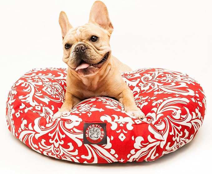 Majestic Pet Red French Round Pet Bed, Quarter Small