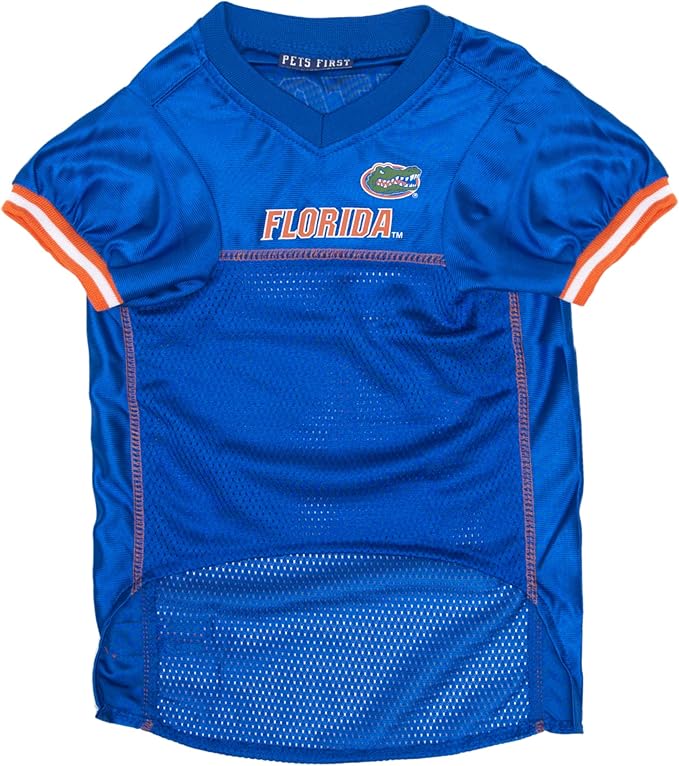 Pets First NCAA College Florida Gators Mesh Jersey for DOGS & CATS, X-Large. Licensed Dog Jersey with your Favorite Football/Basketball College Team