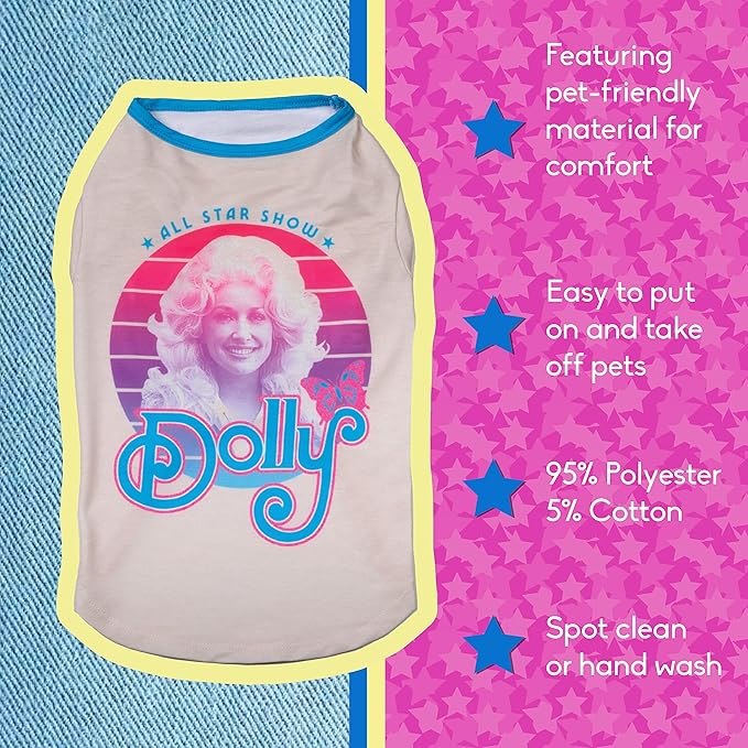 Doggy Parton All Star Show Vintage Style Shirt for Pets - XS, White (22120721)
