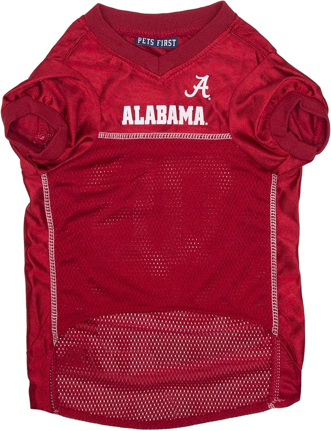 NCAA College Alabama Crimson Tide Mesh Jersey for Dogs & Cats, Small. Licensed Big Dog Jersey with Your Favorite Football/Basketball College Team (Pack of 2)