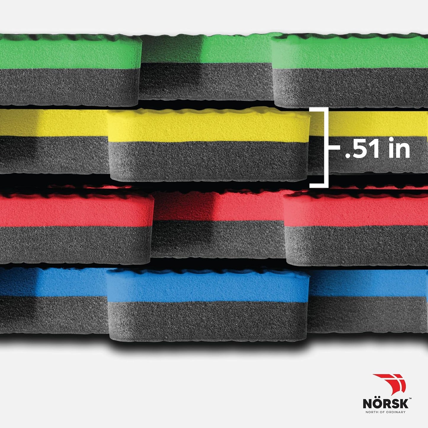 Norsk Reversible Kids Puzzle Play Mats 1/2" Thick EVA Interlocking Foam Tiles (Multicolor/Black 32 Tiles - 128 sq. Ft. 1/2" Thick)