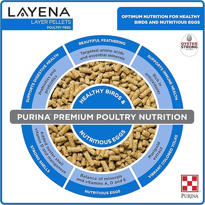 Purina, Layena Pellets, Chicken Feed for Laying Hens, 25 lbs