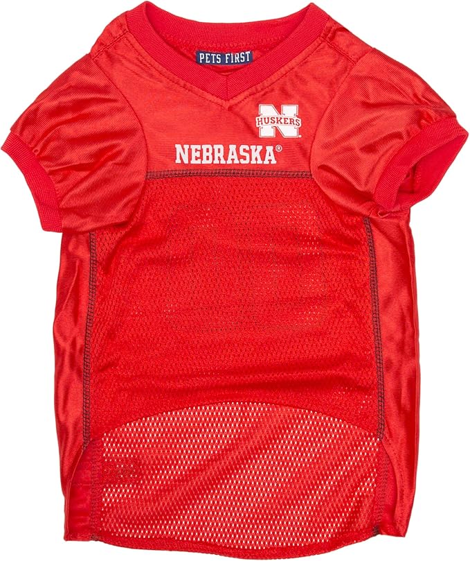Pets First NCAA College Nebraska Cornhuskers Mesh Jersey for DOGS & CATS, XX-Large. Licensed Dog Jersey with your Favorite Football/Basketball College Team