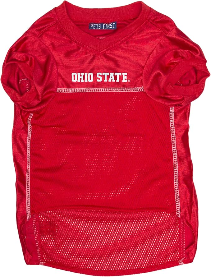 Pets First NCAA College Ohio State Buckeyes Mesh Jersey for DOGS & CATS, Medium. Licensed Dog Jersey with your Favorite Football/Basketball College Team