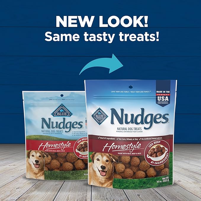 Blue Buffalo Nudges Homestyle Natural Beef and Rice Dog Treats (Pack of 4)
