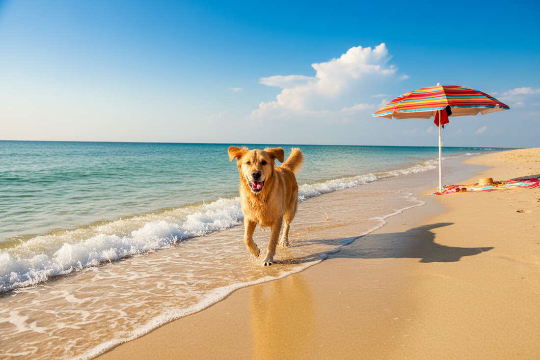 2.A Perfect Beach Day with Your Pet