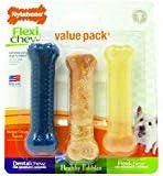Nylabone Flexi Chew Variety Pack Regular: Dog Chew Toys, Bacon & Chicken Flavored, 3 Count, 5.6 oz, Medium to Large Dogs