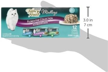 Fancy Feast Purina Wet Cat Food Medleys Florentine Wet Cat Food Variety Pack - (4 Packs of 12) 3 oz. Cans