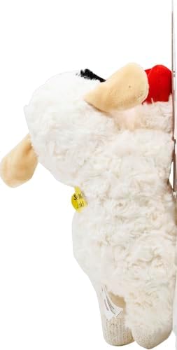 Multipet Lamb Chop Dog Plush Toy - Squeaky Toy for Small & Medium Dogs - Extra Soft Plush - Stuffed Animal for Cuddling & Playing 10" Cream, 5 Squeakers (Pack of 3)