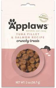 Applaws Natural Grain-Free Crunchy Cat Treats in 2 Flavor Bundle: 1 Tuna Fillet & Salmon Recipe and 1 Tuna Fillet (2 Bags Total, 2 Oz Each)