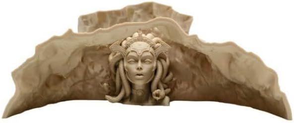 Resin Medusa Head Aquarium Ornament – Aquarium-Safe Fish Tank Decor, Hideaway Cave for Aquatic Pets to Breed, Play and Rest, Unique Gorgon Decorative Stone for Betta and Small Fish (Extra Large)