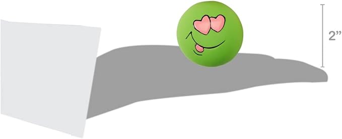 Vibrant Life Playful Buddy Emoticon Durable Rubber Latex Dog Chew Toy with Audible Squeaky Sound, Medium, 3 Count
