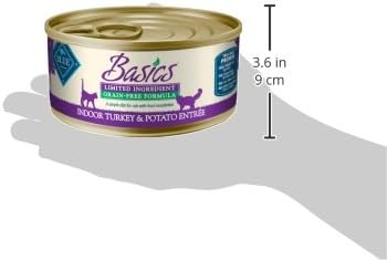 Blue Buffalo Basics Grain-Free Adult Wet Cat Food, Skin & Stomach Care, Limited Ingredient Diet, Turkey Recipe, 5.5-oz Can, 24 Count