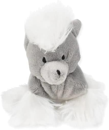 Oscar Newman Chinese Crested Pipsqueak Toy, 5-inch Length, Grey