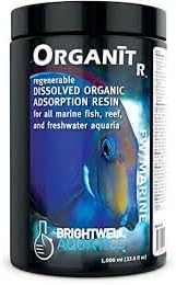 Brightwell Aquatics Organit R - Regenerable Filtration Resin to Remove Organic Material in Marine Saltwater and Freshwater Aquariums