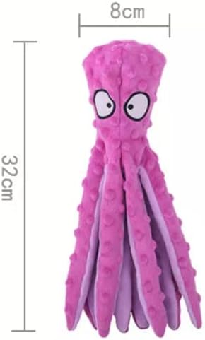 Laytek Squeaky Octopus Dog Toys for Large Dogs, No Stuffing Crinkle Paper Plush Dog Toys for Puppy Teething, Durable Interactive Dog Toys for Small Medium Dogs (Purple)