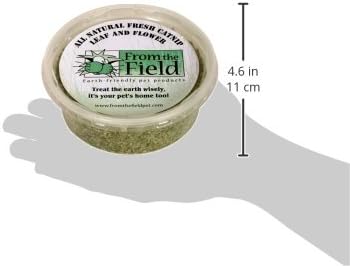 from The Field | Organic Catnip Leaf & Flower Blend for Cats & Kittens | Fresh USA-Grown, Highly Aromatic, Non-Toxic, Eco-Friendly | 1 oz Resealable Tub for Long-Lasting Potency & Active Playtime