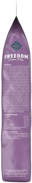Blue Buffalo Freedom Grain-Free Adult Dry Cat Food, Complete & Balanced Nutrition for Indoor Cats, Made with Natural Ingredients, Chicken Recipe, 11-lb. Bag