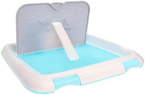 Dog Toilet Indoor Puppy Training Toilet Cat Potty Fence Dog Scheduled Urination Potty Tray Dog Litter Box (Blue)