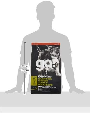 Go! Solutions Carnivore Chicken, Turkey + Duck Grain-Free Dry Puppy Food, Our Highest-Protein Kibble Made with Real Meat & Fish, Pumpkin & Probiotics for Good Digestion, 12 lb Bag