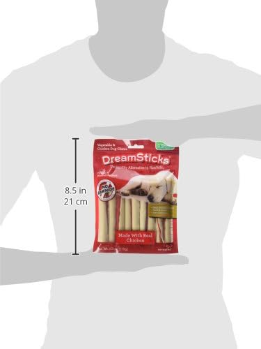 DreamBone DreamSticks, Rawhide Free Dog Chew Sticks Made with Real Chicken and Vegetables, 9 Sticks (Pack of 3)
