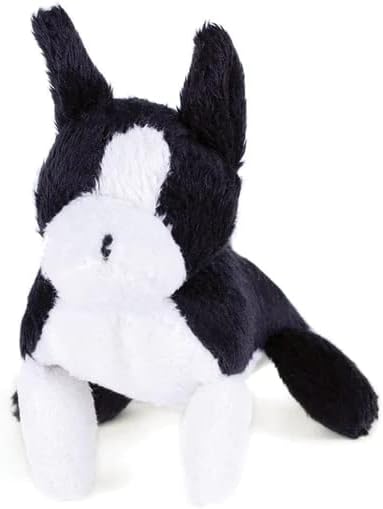 Oscar Newman Boston Terrier Pipsqueak Toy, 5-inch Length, Black and White