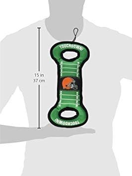 NFL Football Field DOG TOY with Squeaker. - CLEVELAND BROWNS - For Tug, Toss, and Fetch. - Tough & Durable PET TOY