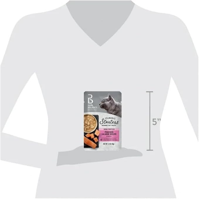 Pure~Balance Starters Cat Treats ~ 1.4 Oz ~ (Pack of 12) ~ Gourmet Poached Salmon, Natural & Healthy Snack