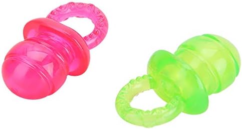 HEEPDD 2Pcs Dog Pacifier Chew Toys, Pet Puppy Molar Chewing Training Toys Bite Rubber Clean Teeth Tools for Pet Puppy Dogs Cats (Red Green)