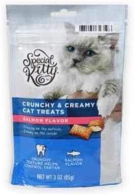 Special~Kitty Crunchy and Creamy Cat Treats Salmon Flavor, 3 oz Pack of 4