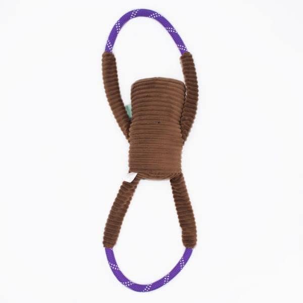 ZippyPaws RopeTugz Dog Toy, Durable Rope for Tugging and Chewing, Plush Body with Squeaker, Zombie