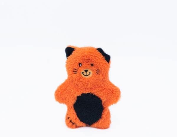 ZippyPaws 2-in-1 Halloween Dog Toy, Soft Plush Outside and Tough Rubber Inside for Aggressive Chewers, Cute Teething Toy for Puppies, No Squeakers for Silent Play - Zombie Cat