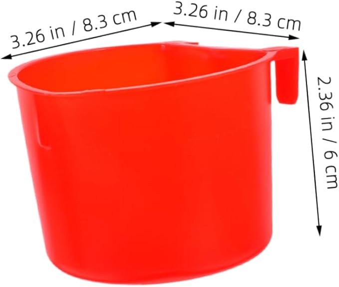 Abaodam 8pcs Hanging Bird Cage Water Bowl Pet Feeding Cup for Rabbit Small Animal Drinking Bowl Sturdy Plastic Material Versatile for Birds and Rabbits