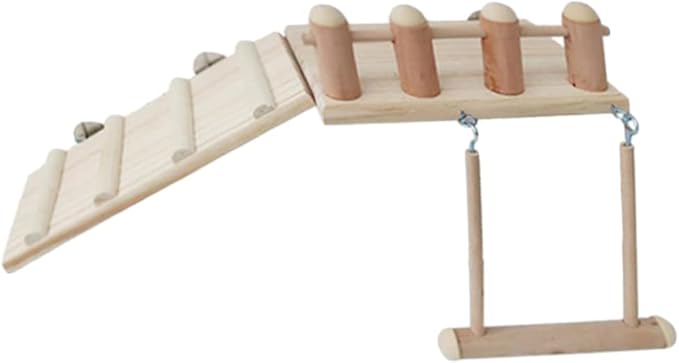 HANABASS Hamster Swing Ladder Set Interactive Toys for Small Pets Bird Cage Accessory Durable and Fun for Hamster Parrot