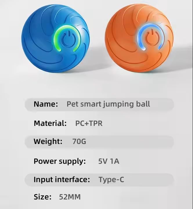 Smart Jumping Ball Dog/cat Toy,Shaky Balls Toy for Dogs and Cats,Vibrating Ball,BouncingBall for Small and Medium Dogs and All Cats(red)